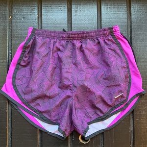 Purple Nike running shorts with pattern